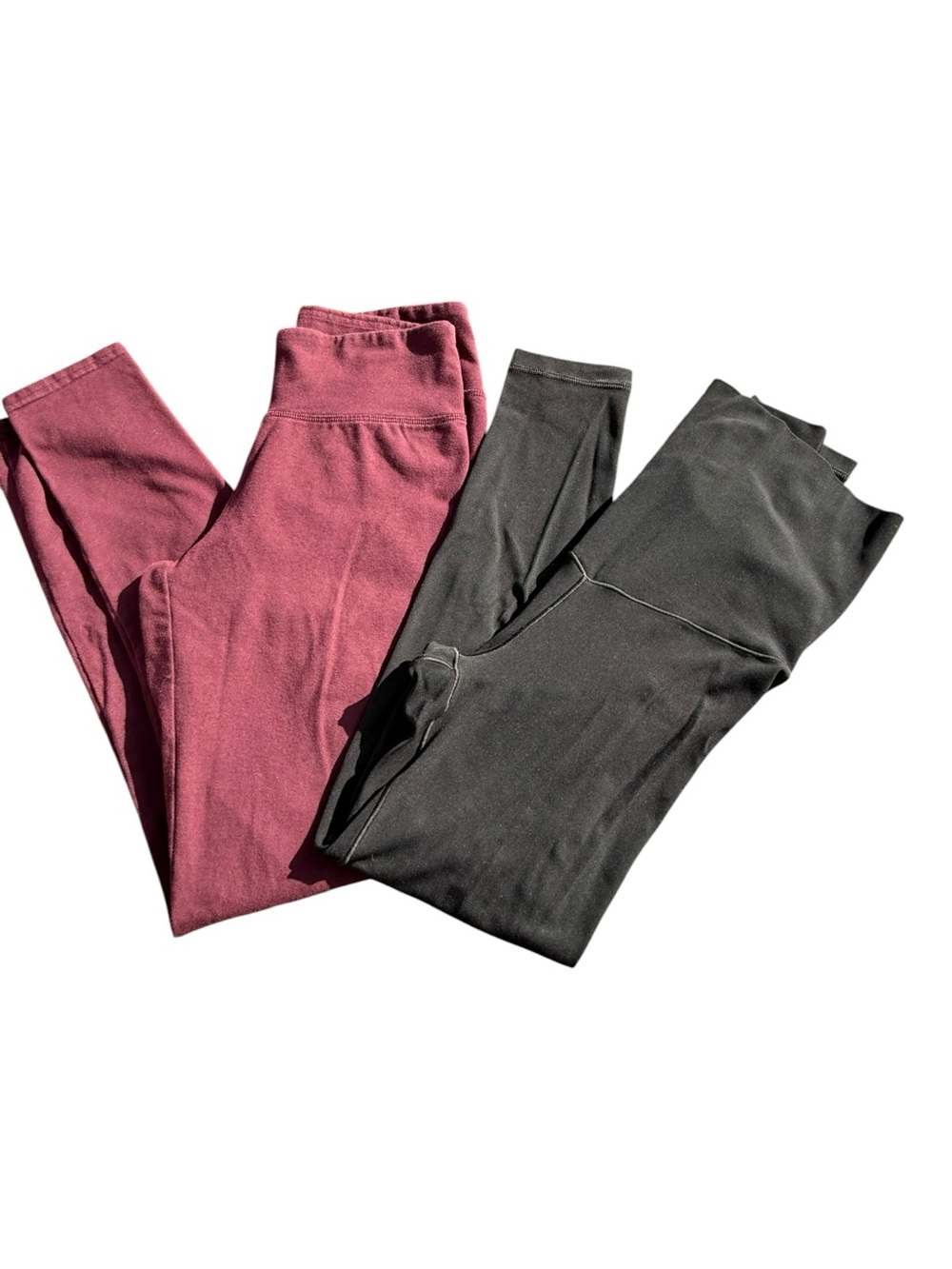 2 Pair Aerie / OFFLINE Leggings Bundle Small Black Burgundy